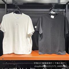 トレンディなブランド純綿フック半袖白 Tシャツメンズ無地韓国スタイルスポーツカジュアル半袖カップル着用ルーズボディ Tシャツ