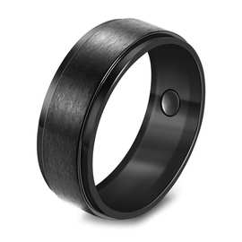 厂家直销跨境钛钢戒指 欧美时尚男士新款不锈钢戒指 磁性磁石戒指