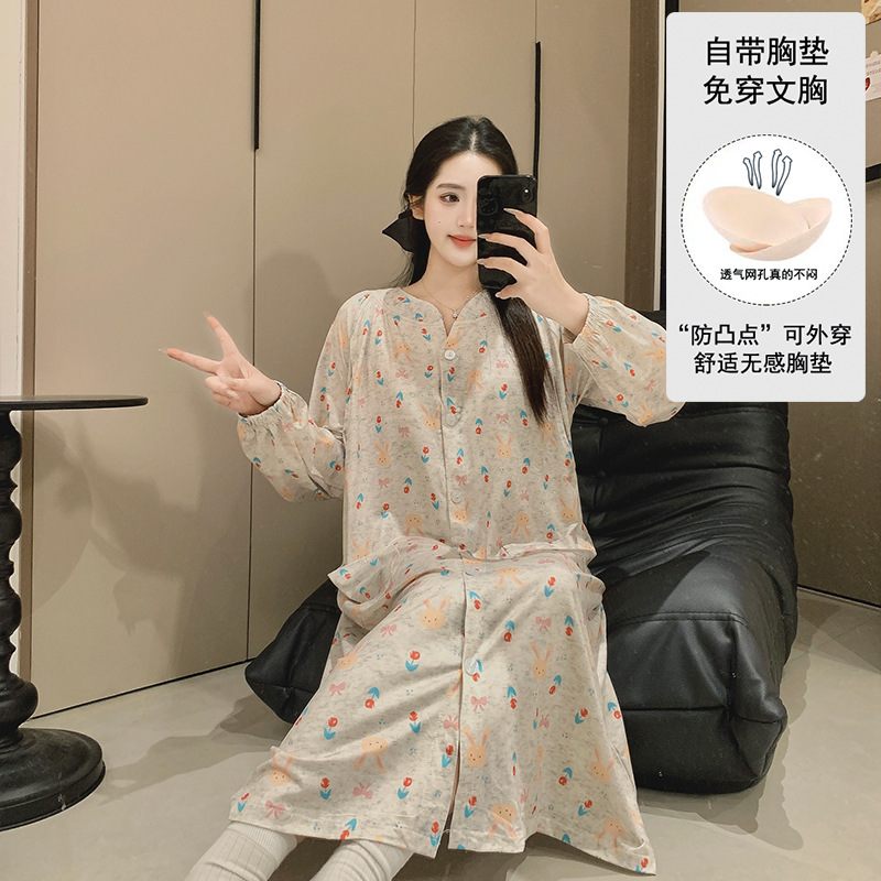N3611 작은 붉은 꽃 토끼 (가슴 패드 포함)