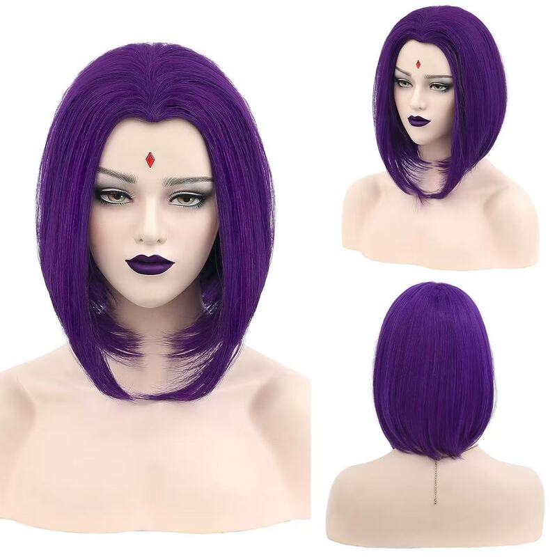 cos wig Crow Crow, Rachel Rose purple anti-curling Anime New wig manufacturers in stock