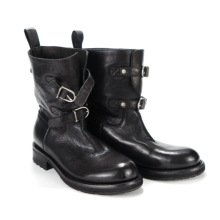 MuXuan~ 2025年新款复古英伦风黑色重工简约工装靴时尚短筒时装靴