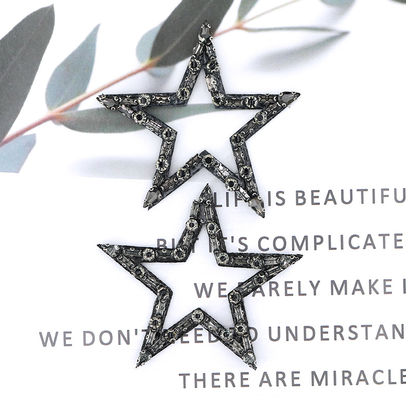 欧美新款钻石五角星 时尚百搭饰品服装辅料DIY帽子袜子配件