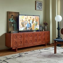法式复古电视机柜茶几组合实木客厅家用收纳储物柜一体简约小户型