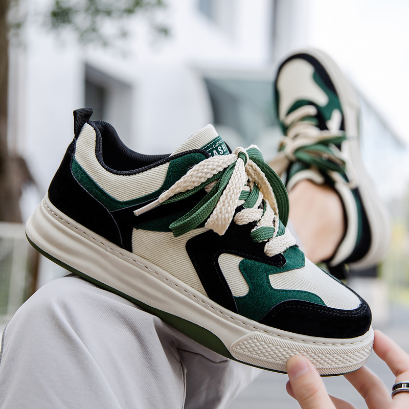 2024 spring new men's sneakers casual fashion trend thick-soled men's shoes Korean style single shoes men's canvas shoes