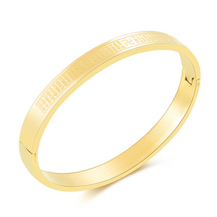 Golden bracelet stainless steel, word card, accessory, 8mm