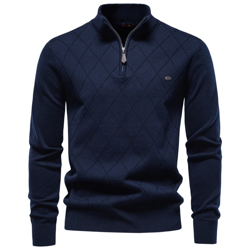 2026 Autumn/Winter Cross-Border Stand Collar Cotton Men's Sweater Casual Half-Zip Solid Color Pullover High-Quality Foreign Trade Men's Clothing 2026 Autumn/Winter Cross-Border Stand Collar Cotton Men's Sweater Casual Half-Zip Solid Color Pullover High-Quality Foreign Trade Men's Clothing