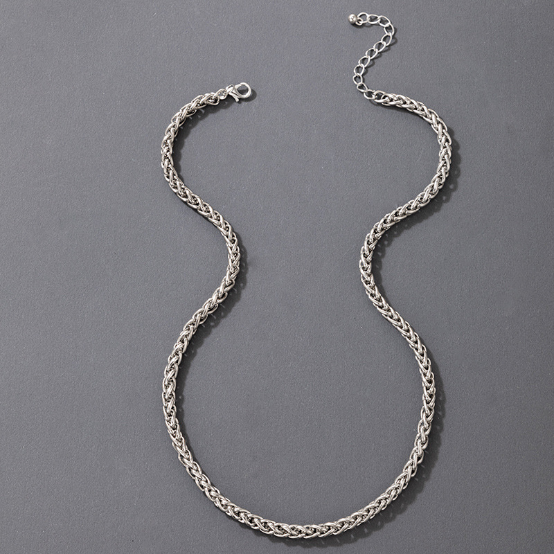 2021 New European and American Autumn Punk Necklace Hip Hop Fashion Metallic Single Layer Necklace T