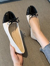 B 44639 Round Toe Bow Flats Բͷƽ�׺����ᵥЬ �羳ŷ��