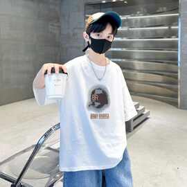 童装男童t恤短袖夏装2026新款儿童纯棉上衣男孩夏季中大童痞帅潮