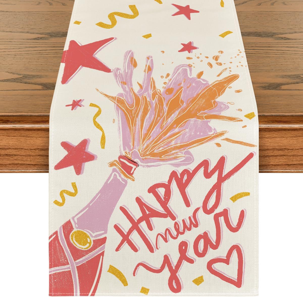 Bandera de Año Nuevo Fiesta de comedor Celebración Decoración Mesa de comedor Feliz Año Nuevo Hogar chimenea porche Mesa de mesa