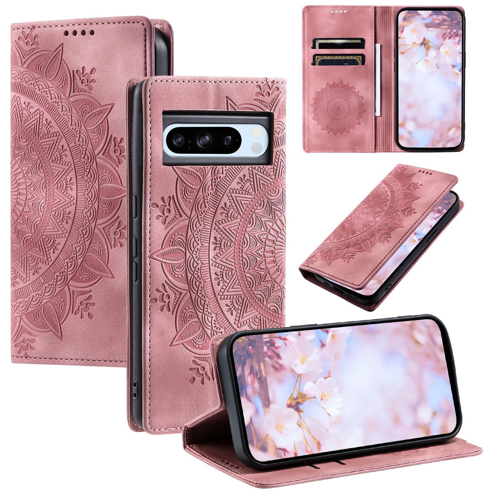 Cross-border applicable MOTO G14 leather case Google 8Pro frosted totem embossed G84 card flip magnetic shell