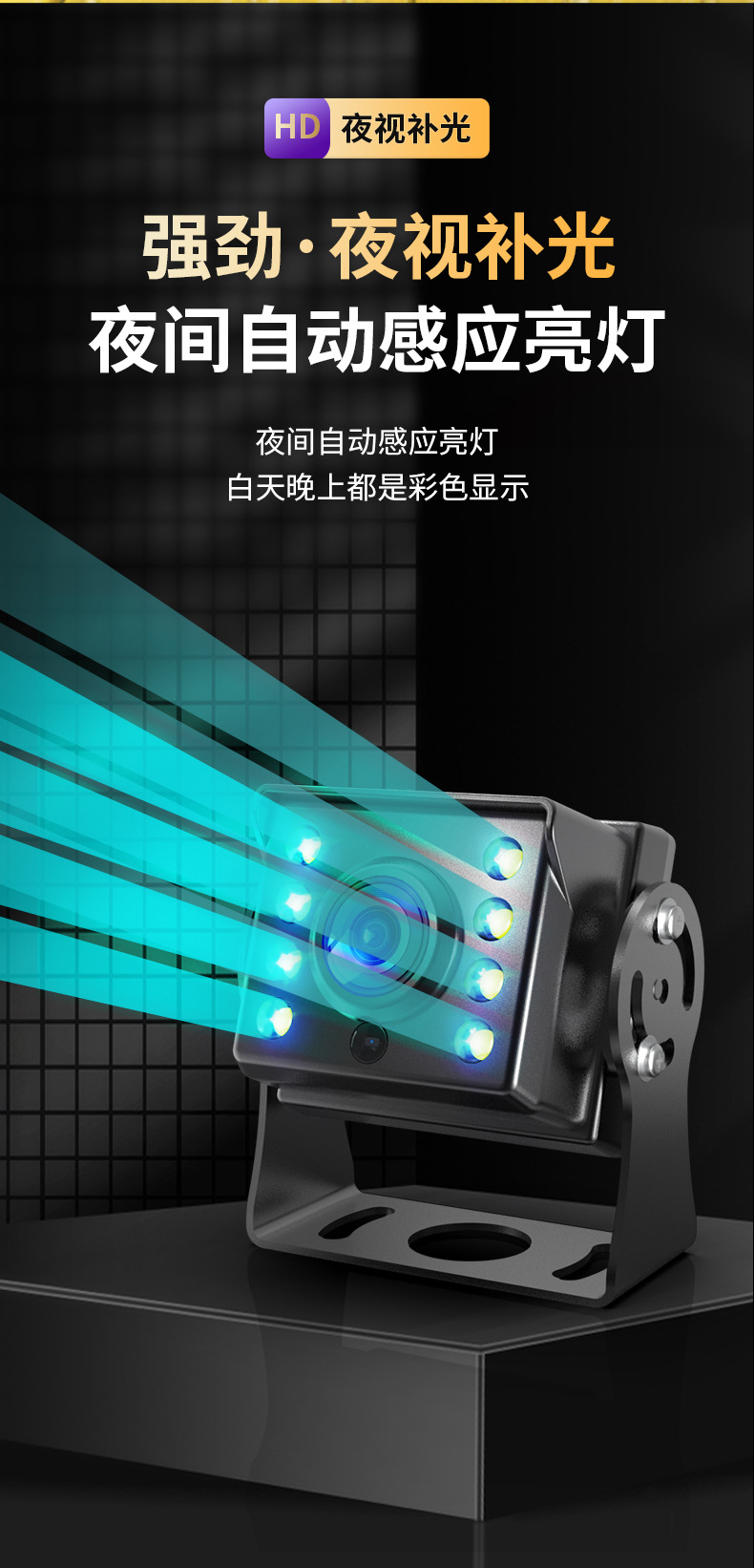 Ultra-clear 1080p truck driving recorder HD driving double lens front and rear double road cart reversing image