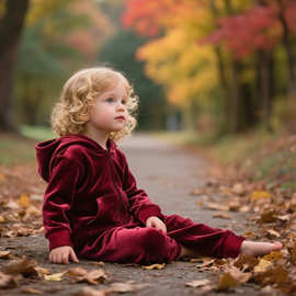 亚马逊ebay儿童衣服秋新款金丝绒男女童洋气连帽上衣长裤两件套