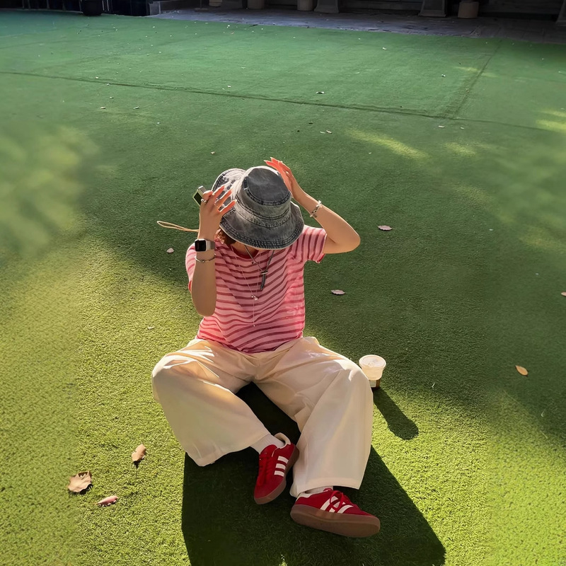 Summer Atmosphere! Contrast Color Linen Sea Soul Stripesd Top for Women 2025 Summer New Style Light Knitted Knitwear Short Sleeves