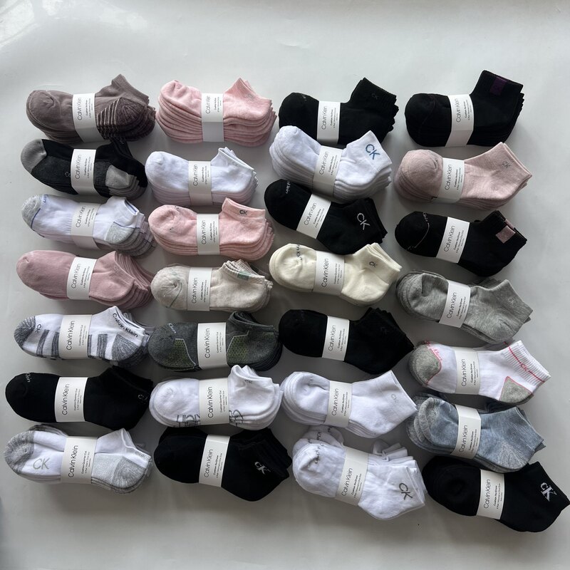 Original American CK running sports socks, pure cotton casual men's socks, black, white, gray, towel bottom, thickened cushioning, 6-pair pack Original American CK running sports socks, pure cotton casual men's socks, black, white, gray, towel bottom, thickened cushioning, 6-pair pack