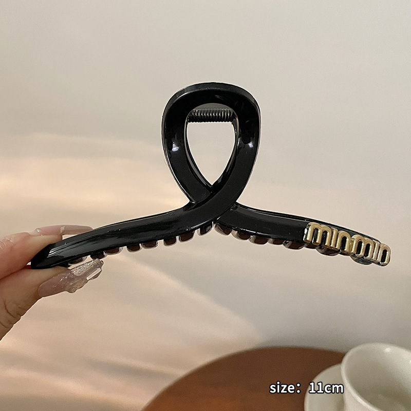 Clip de agarre simple de verano, volumen de cabello de alta calidad, clip de tiburón, horquilla grande, horquilla, nuevo cabello femenino, tocado 2024