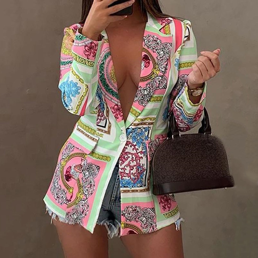 Women's Fashion Plaid Printing Single Breasted Blazer Blazer display picture 17