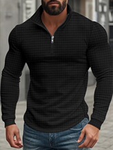 T 37374 Retro Plaid Half-Zip Sweatshirt ������������ ר