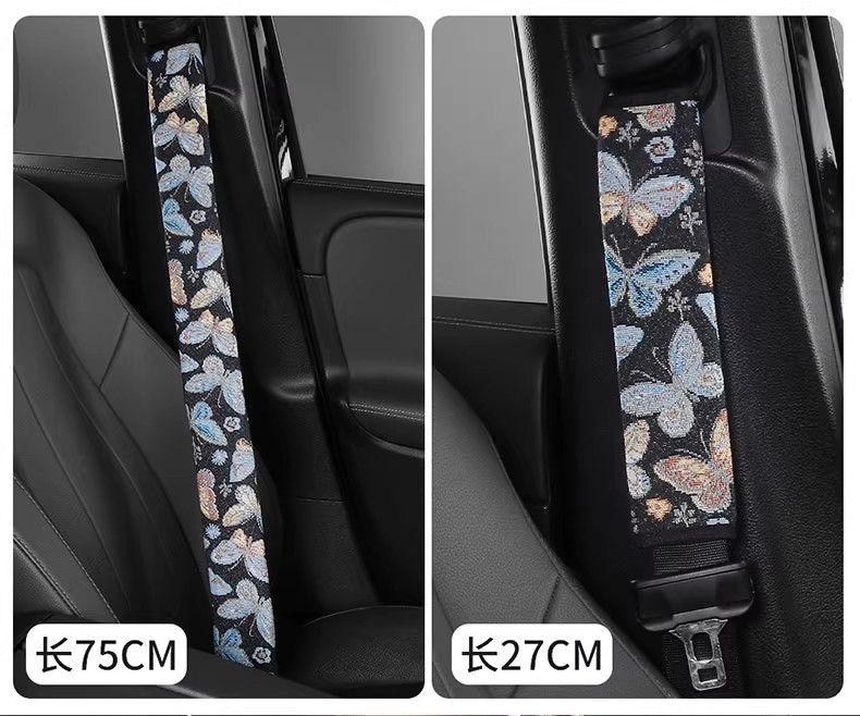 Car Seat Belt Shoulder Cover Cute Car Interior Lamb Wool Safety Belt Protective Cover Winter Short Plush Suit for Women