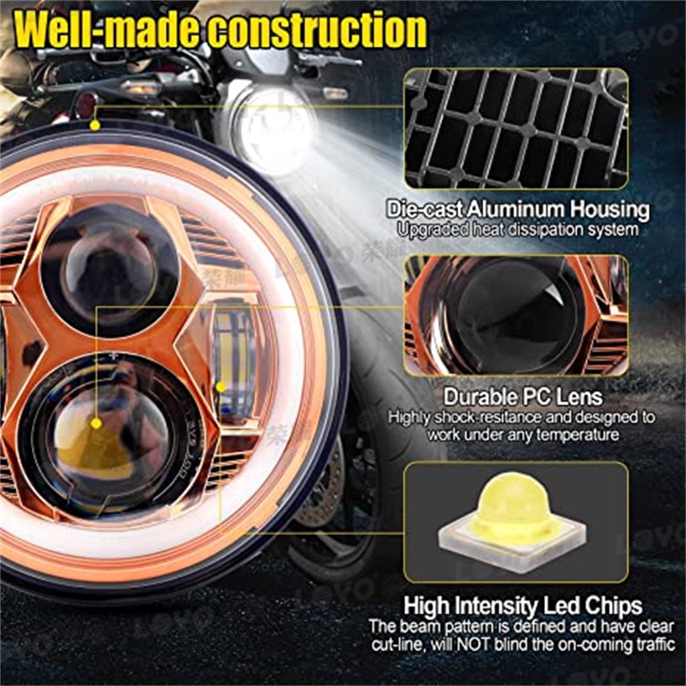 7inch Harley Headlight Led Headlight Assembly Harley Motorcycle Headlight 7inch Modified Headlight Wholesale