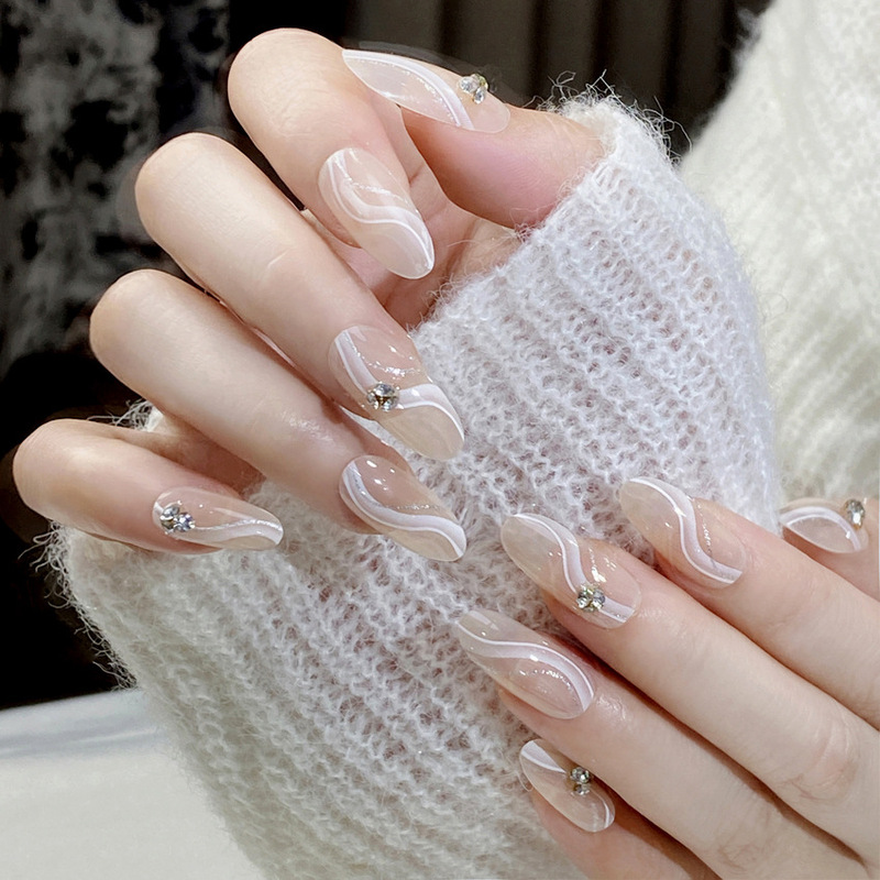 Cross-border Wearing Nail Patch Nail Patch Fake Nail Finished Removable Wavy Nail Patch A84 Cross-border Wearing Nail Patch Nail Patch Fake Nail Finished Removable Wavy Nail Patch A84
