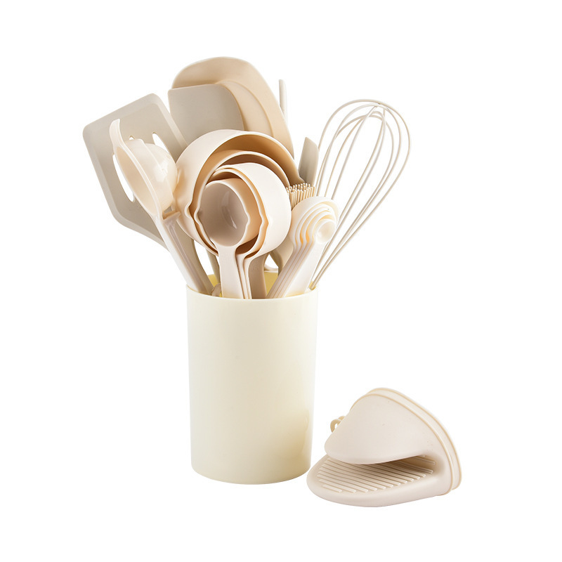 21 piezas de conjunto de cocina transfronteriza de cocina batida de huevos raspadora cucharada de medición taza de medición a prueba de caliente pinza de aceite cepillo de fugas pala