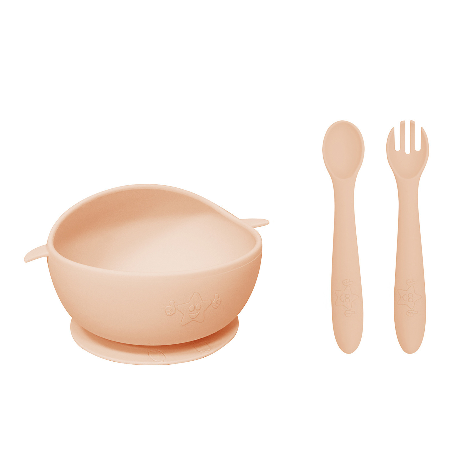 이유식 그릇 + 이유식 숟가락과 포크 + OPP 포장 "핑크색"