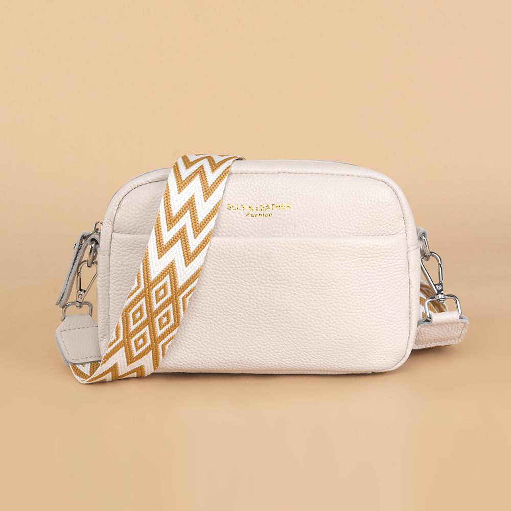 Bolsos de cuero para mujer Bolsos de mensajero de un solo hombro transfronterizos al por mayor 2024 nuevo bolso cuadrado de piel de vaca de primera capa simple de viaje de moda