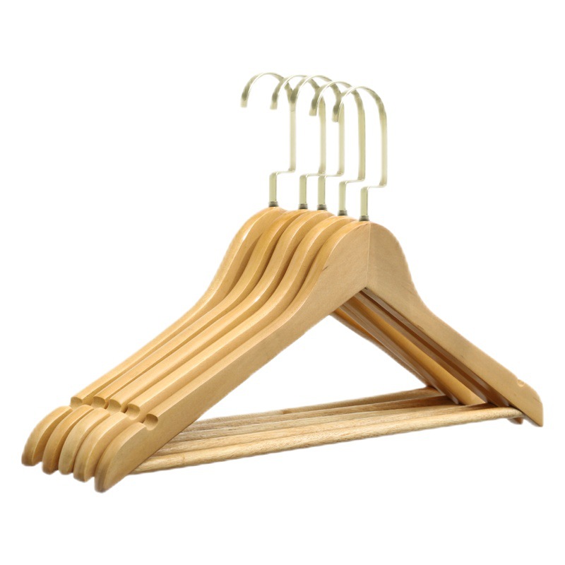 Percha de ropa de madera sin costura de madera maciza tienda de ropa armario de hotel de almacenamiento percha de ropa de madera al por mayor
