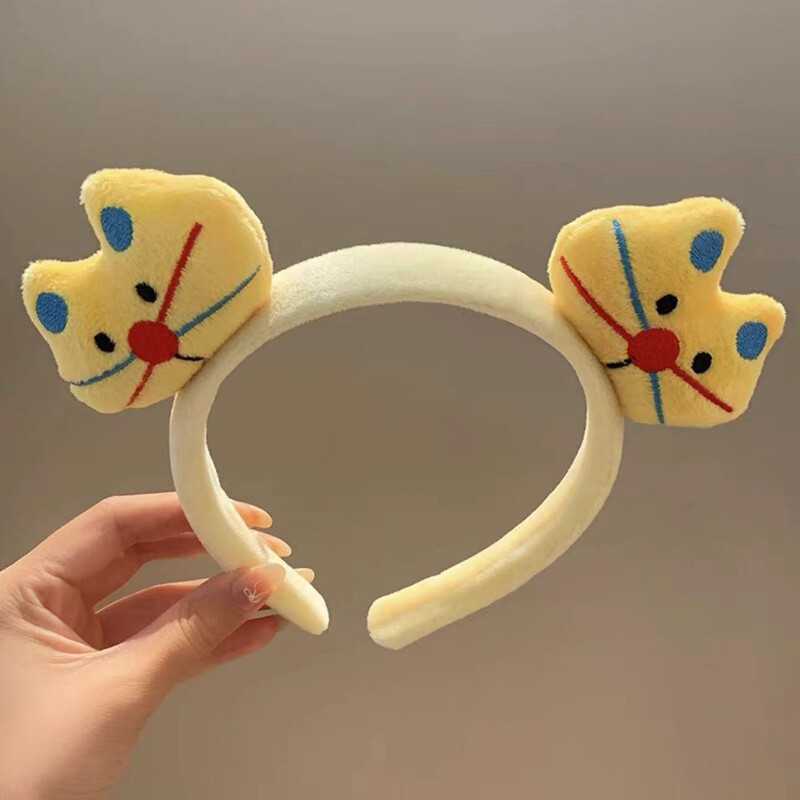 卡通洗脸毛绒发箍发带女可爱卡通公仔显脸小压发发箍搞怪学生发饰|undefined