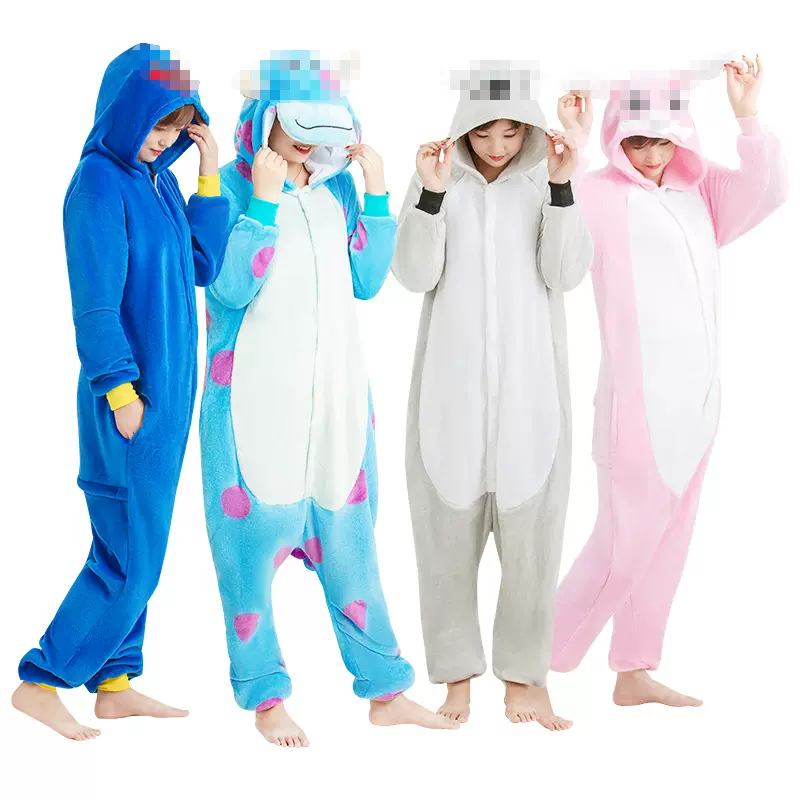 源头厂家卡通睡衣家居服法兰绒卡通睡袍懒人服整套家居服批发