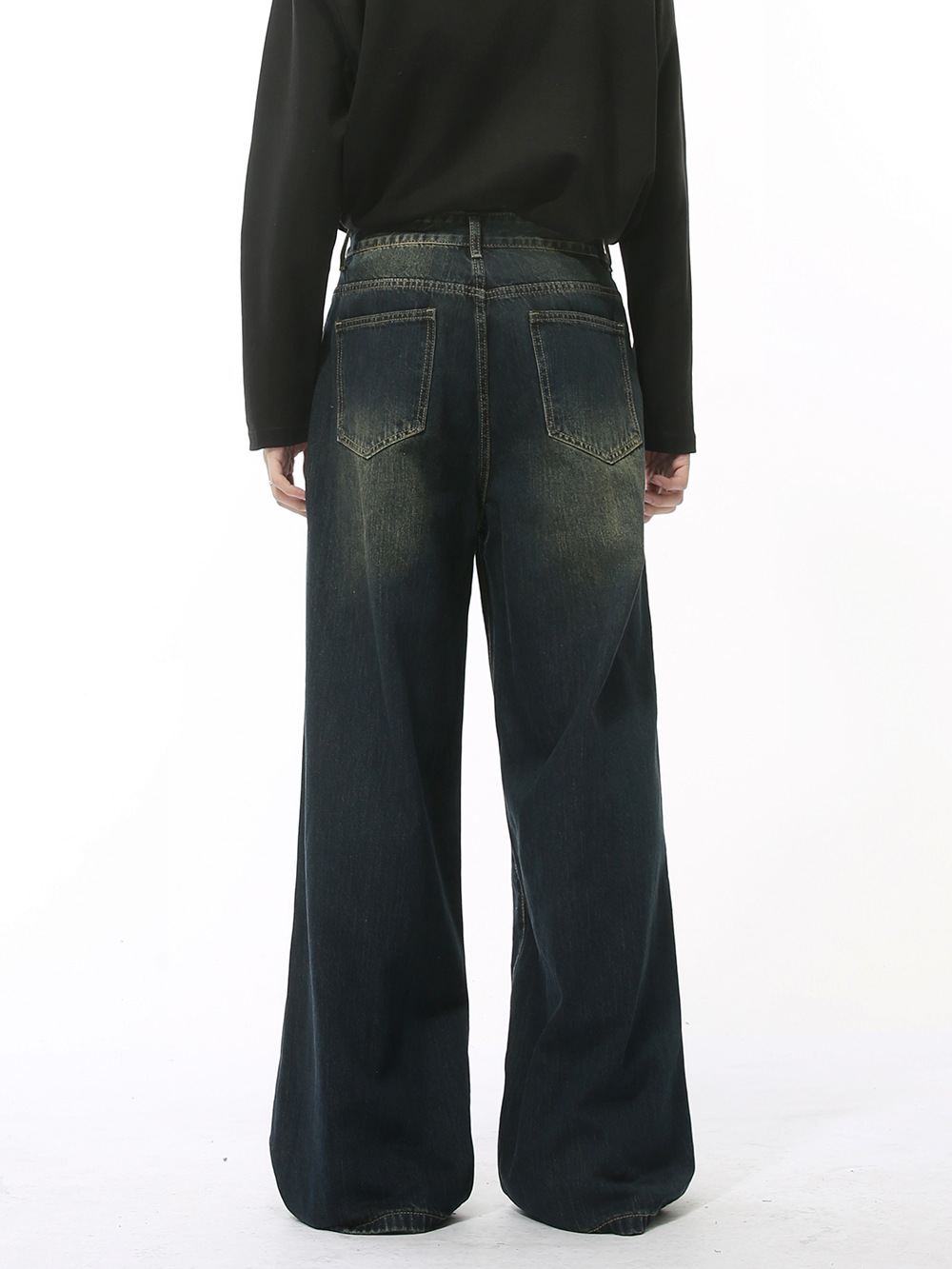 MTLCLOTHES Hombres| Nuevos productos de otoño americanos de alta calle retro hacer viejos jeans sueltos de gran tamaño