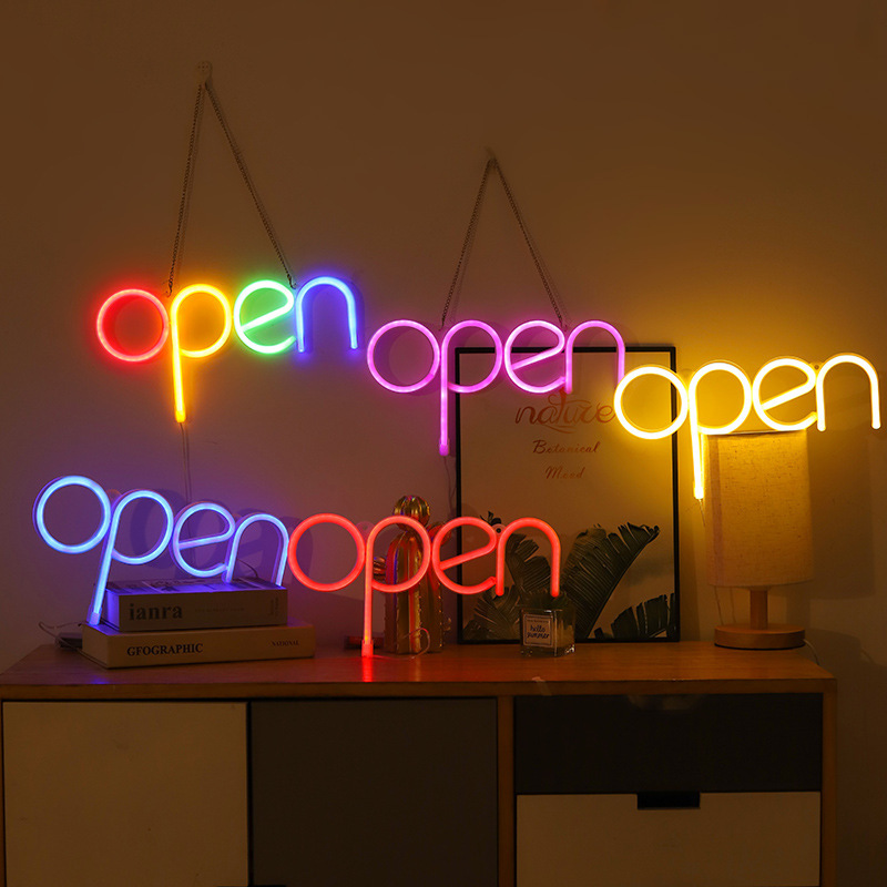 Cross-border ins new open neon LED lights modeling lights bedroom ornaments Net red decorative night light Cross-border ins new open neon LED lights modeling lights bedroom ornaments Net red decorative night light