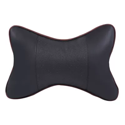 Car headrest pillow neck pillow Four Seasons universal multifunctional leather bone headrest factory direct car supplies (Headrest) - black