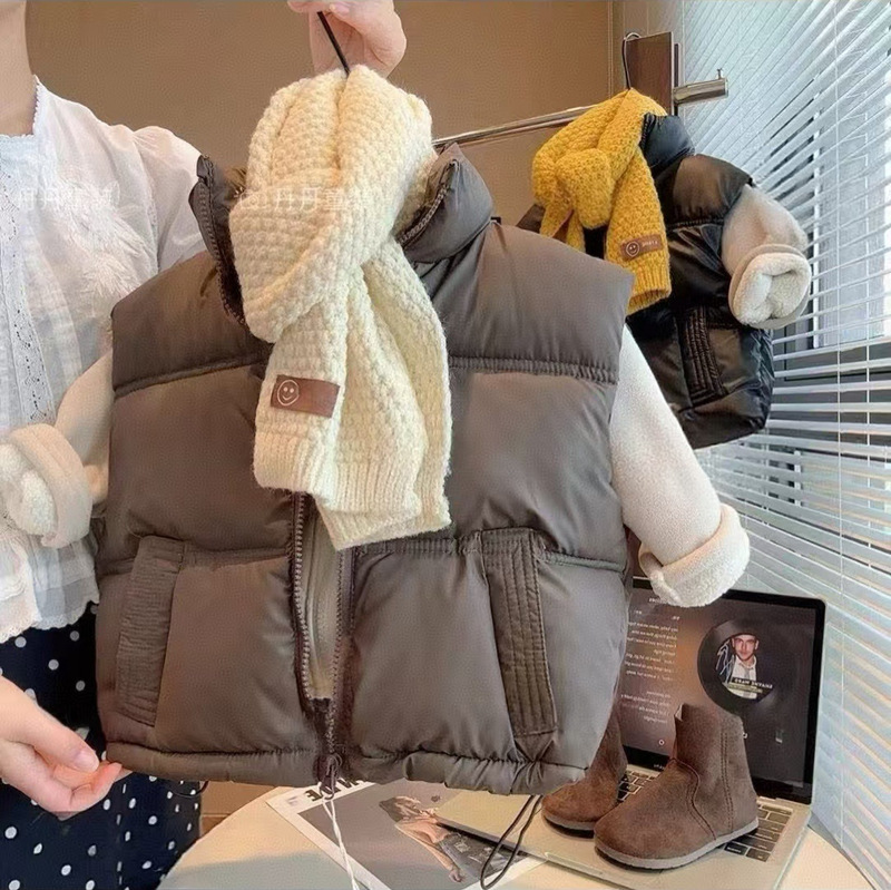 Autumn and Winter Children's Stand-Collar Cotton Vest for Boys and Girls, New Thickened Warm Faux Lambskin Washable Children's Clothing Autumn and Winter Children's Stand-Collar Cotton Vest for Boys and Girls, New Thickened Warm Faux Lambskin Washable Children's Clothing