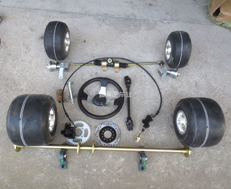 168 Go-Kart Parts: Modified Drift Quad Bike Front and Rear Suspension, Front Steering Rear Axle Assembly with 5inch Tires