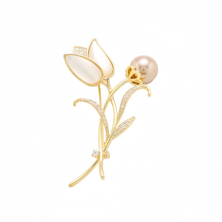 Spilla di perle elegante e di lusso, stile foresta, da donna, accessorio per abbigliamento, regalo di nicchia._voghion.com