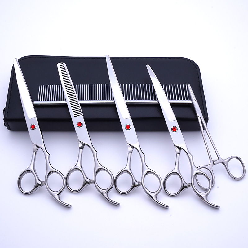 Acero inoxidable directo de fábrica Tijeras para mascotas de 7 pulgadas Tijeras de belleza para perros Tijeras de pelo de peluche