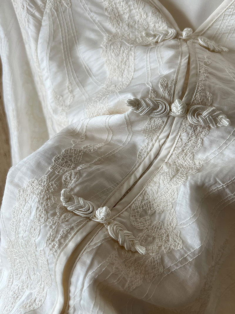 Tencel Sun Proof Two Piece Suit Crocheted Chinese Knot Button Embroidery Shirt Top Shorts Suit 10 Tencel Sun Proof Two Piece Suit Crocheted Chinese Knot Button Embroidery Shirt Top Shorts Suit