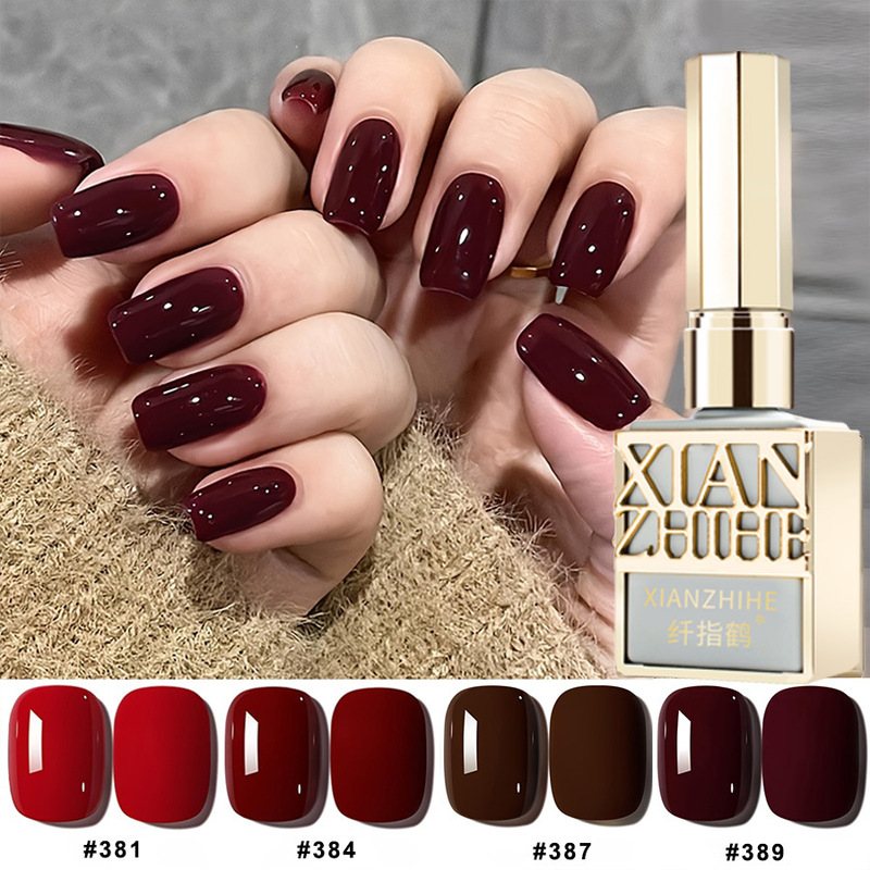 4 New Popular Autumn and Winter Maillard Ancora Red Nail Polish Uv Gel, High Saturation Salon