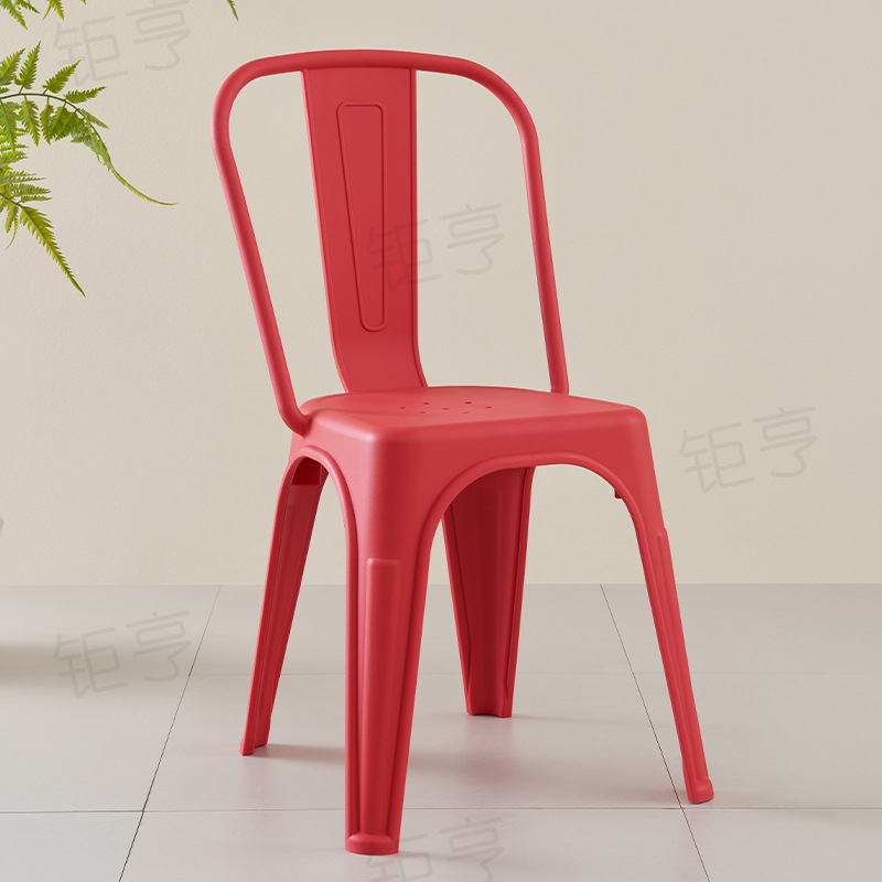 Silla de respaldo de plástico moderna y minimalista Nórdica ins estilo al aire libre restaurante silla de comedor hotel negociación de negocios silla café