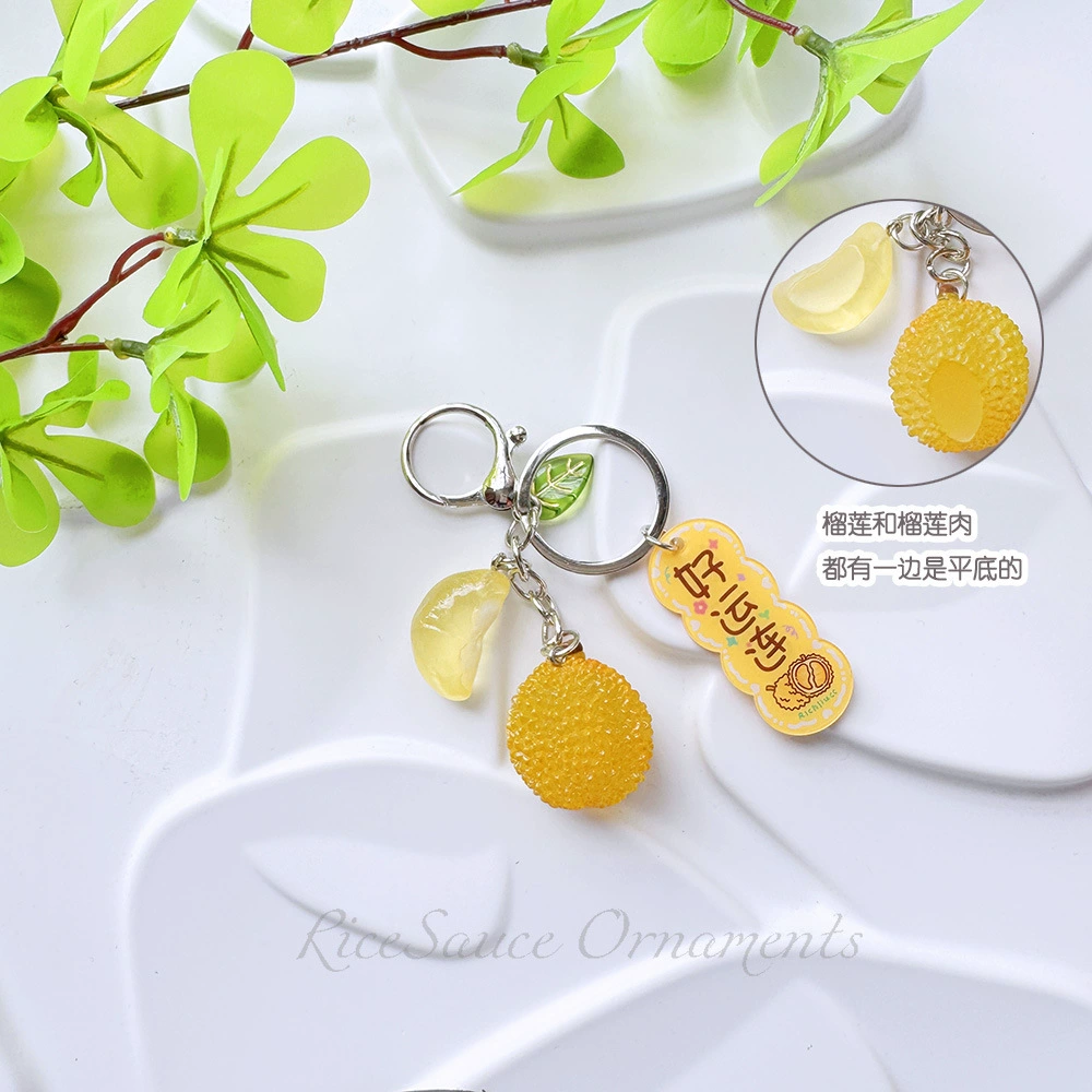 Acrylic Fruit Keychain Pendant, Cute Mini Charm with Leaf Tag, Single or Multi‑Piece Options