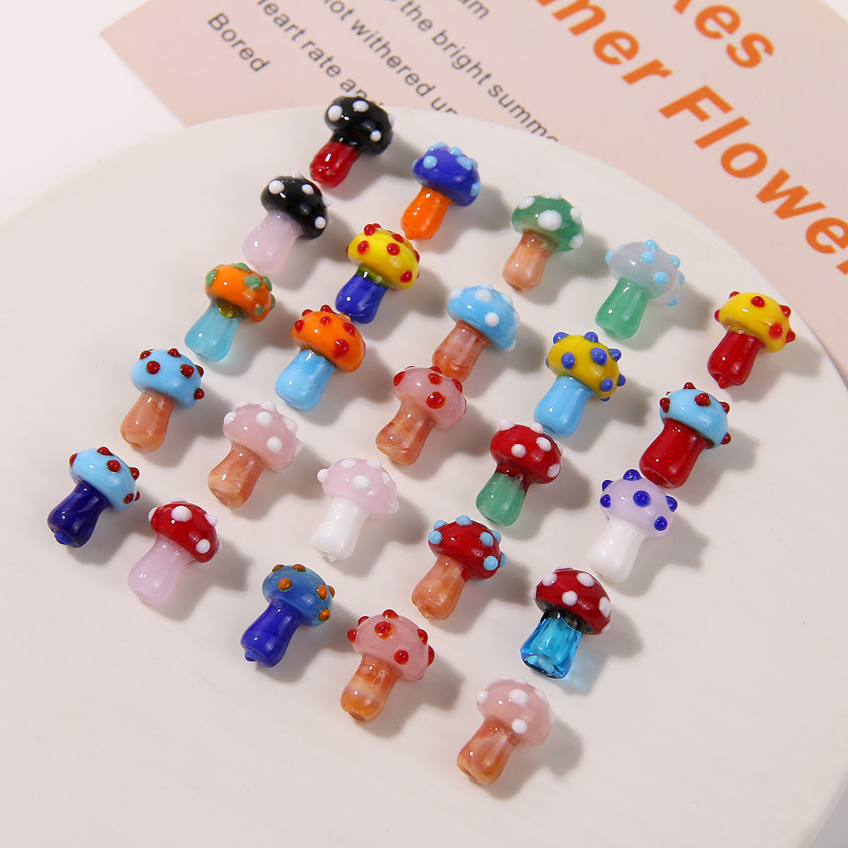 3g Weight Beads Jewelry Making Type 16*12mm Jewelry Making Size DIY Jewelry Accessories Classification 1 Piece Quantity glass Material Mushroom Pattern Polishing Design Casual, Sweet, Simple Style Style 1 Piece 16*12mm Glass Mushroom Beads 2