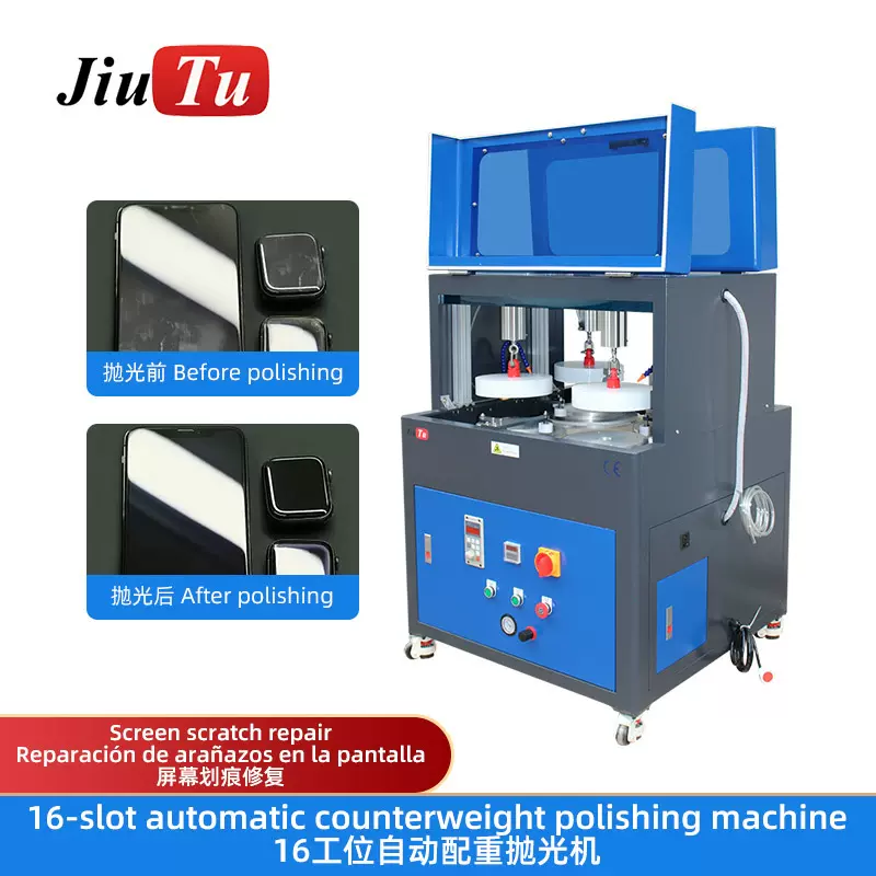 工厂直销批量手机屏幕抛光机 自动提升配重16工位屏幕划痕打磨机