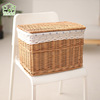 suitable goods in stock Rattan Finishing Box weave With cover Bristol Washable Home Furnishing bedroom clothes quilt Storage Basket