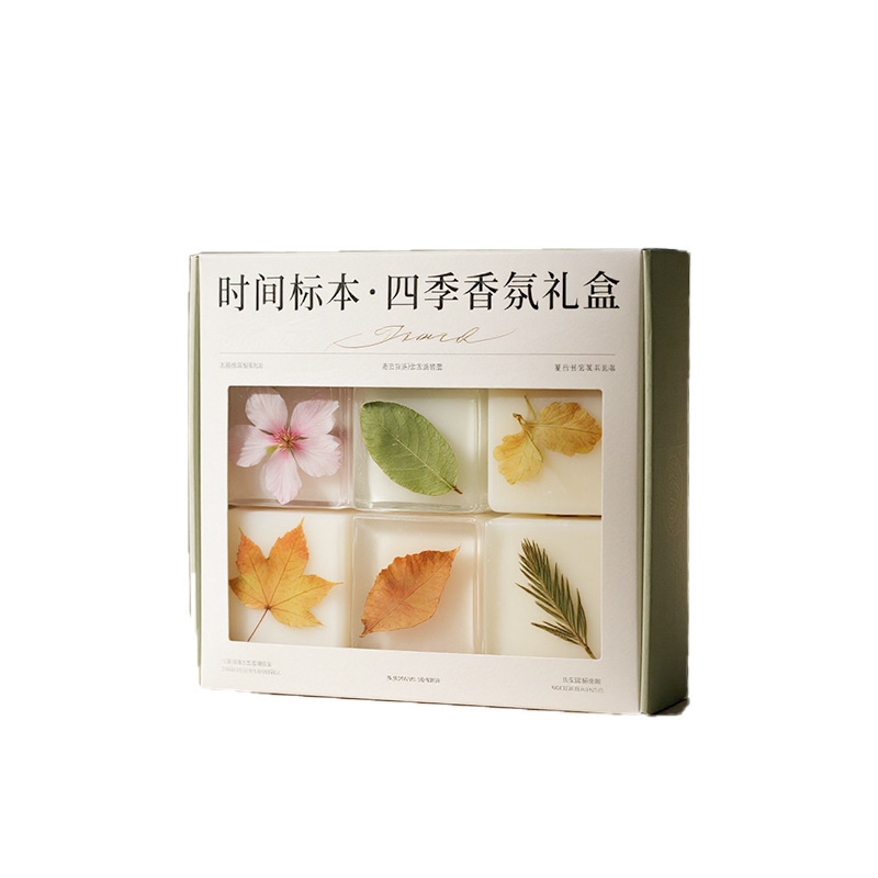 时间标本四季香薰礼盒植物蜡香薰蜡烛栀子花纯天然精油香氛礼盒装|undefined