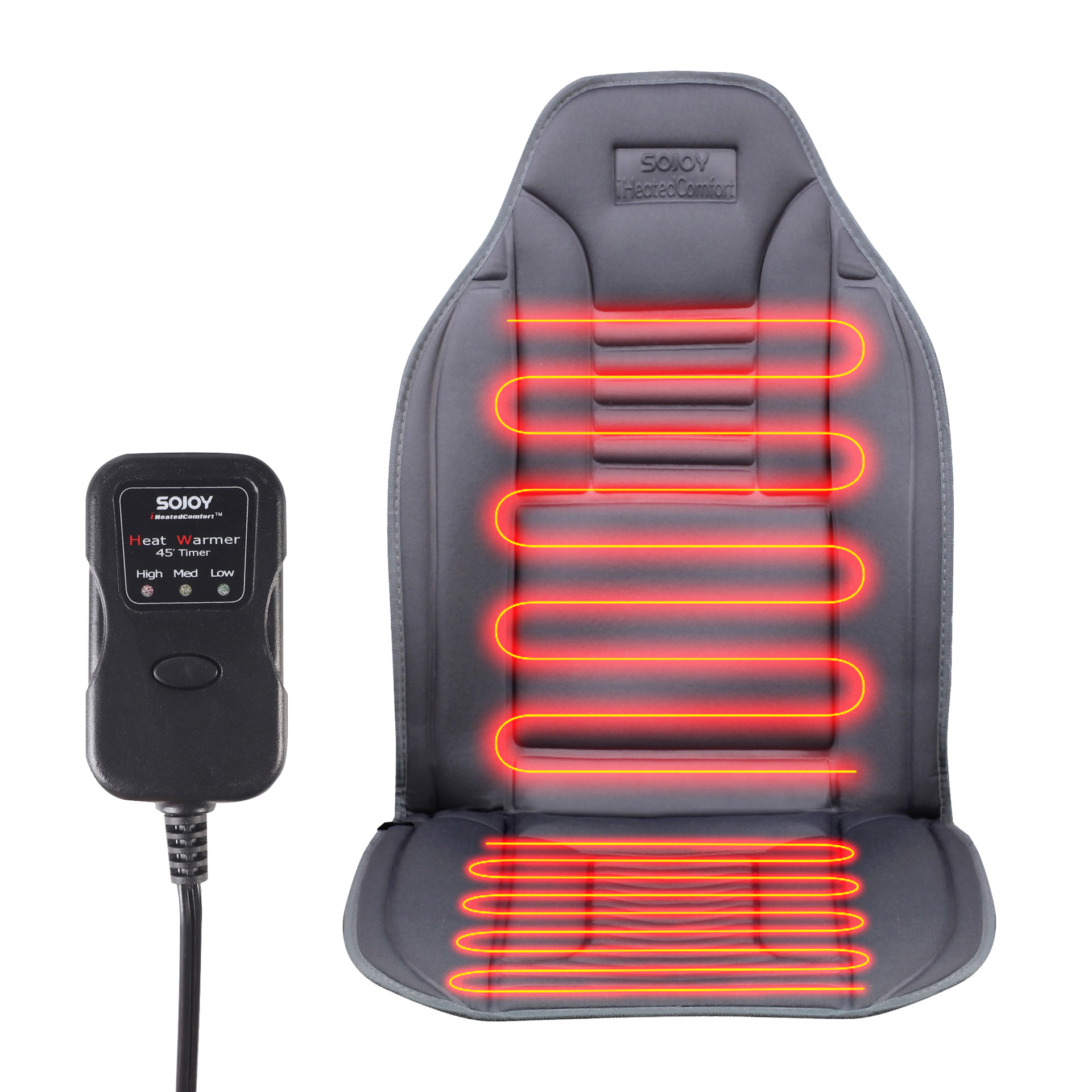Qìchē – Car Heated Seat Multi-function pad - 154-gray-single-seat