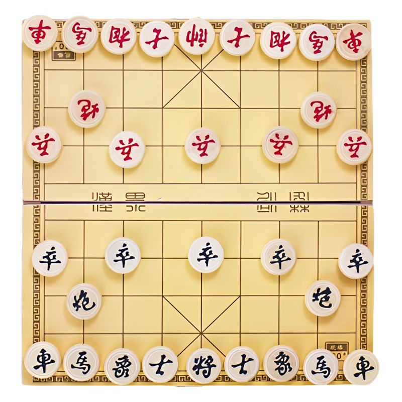 Chinese chess wooden large with chessboard children's high-grade solid wood chess portable folding chess children Wholesale