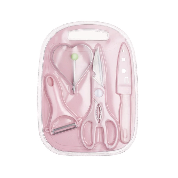 01 fruit knife blister five-piece set-pink
