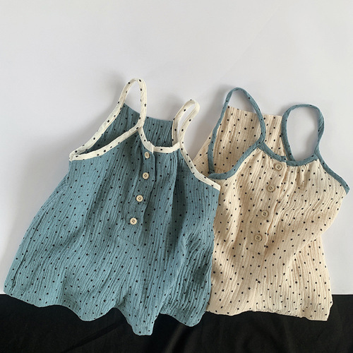 Baby Fashion Outfit~ Girls' Tank Top Bodysuit Summer New Korean Style Personality Baby Harness Trendy Baby Apparel